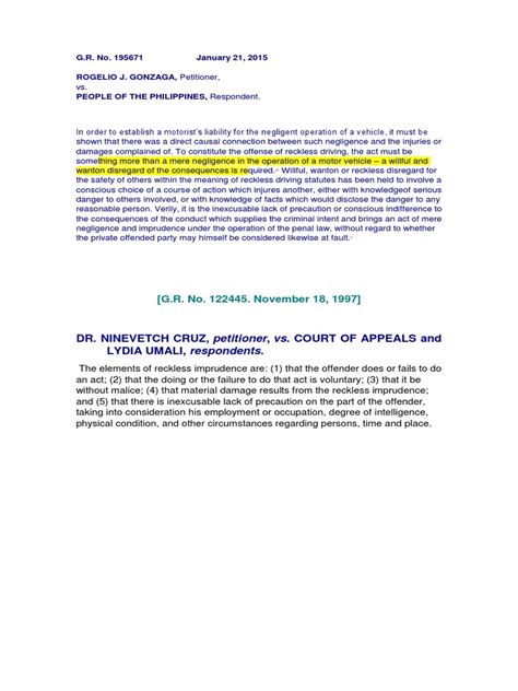 reckless negligence resulting to homicide|G.R. No. 177960 .